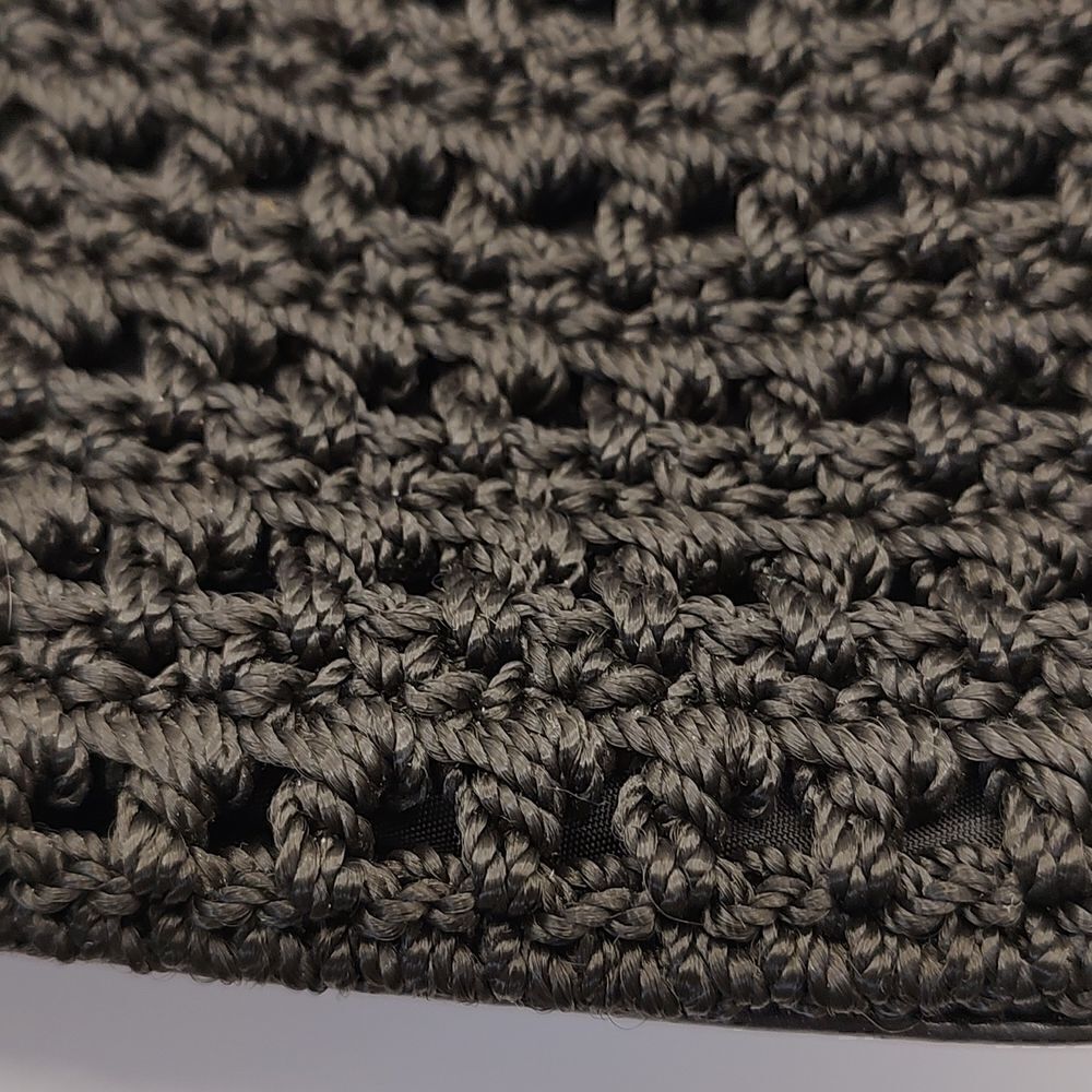 Luxy Black Crochet and Leather Shoulder Bag - Picture 8 of 9